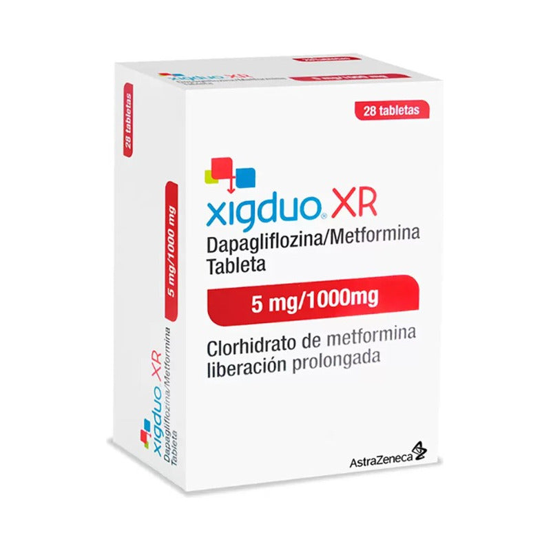 Xigduo Xr Dapagliflozina Metformina 5/1000mg 28 Tabletas