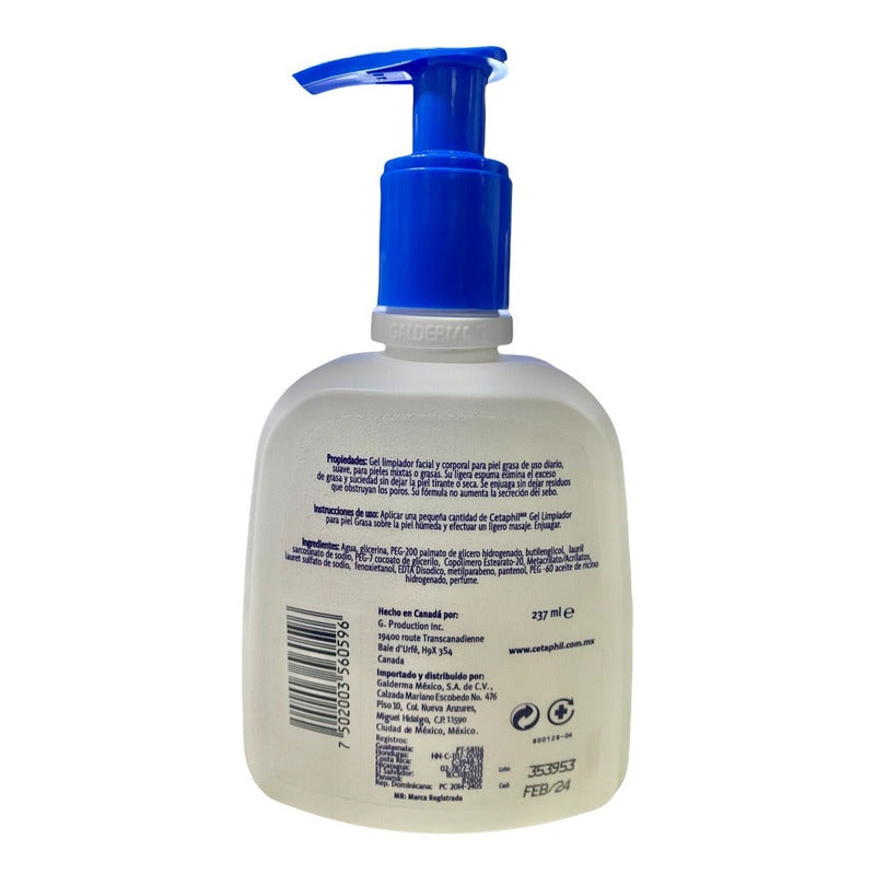 Cetaphil Gel Limpiador Piel Grasa (elimina Acné Y Brillo) Neutra
