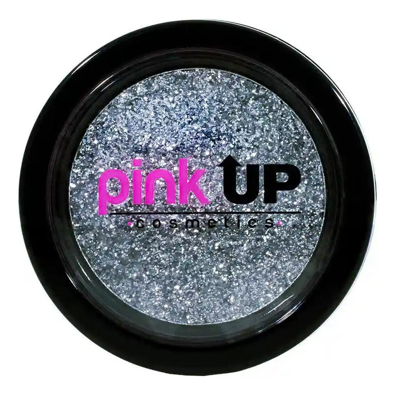 Pink Up, Glitter Compacto, Alta Adherencia, Textura Suave Sombra Silver