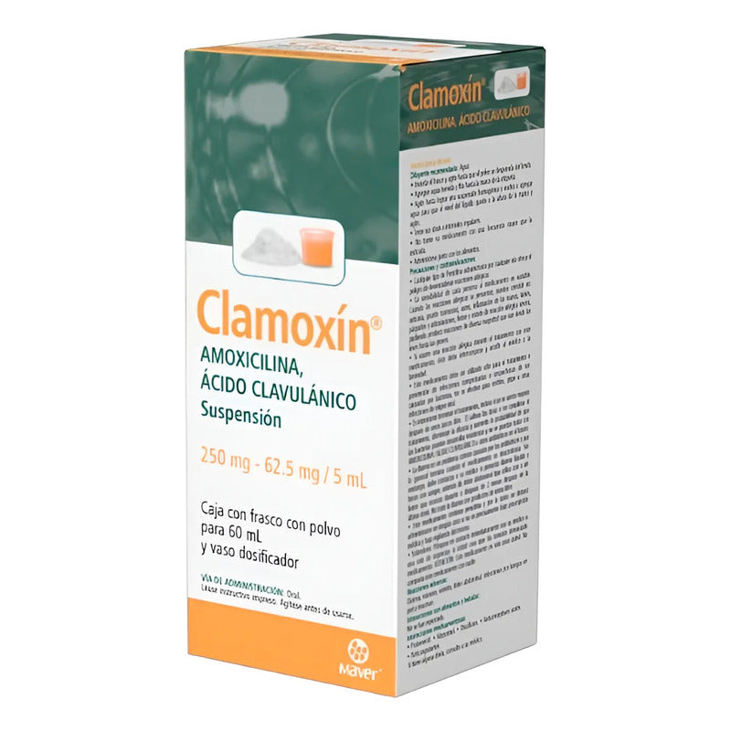 Clamoxin Amoxicilina 250/62.5mg/5ml/ Solucion 60 Ml