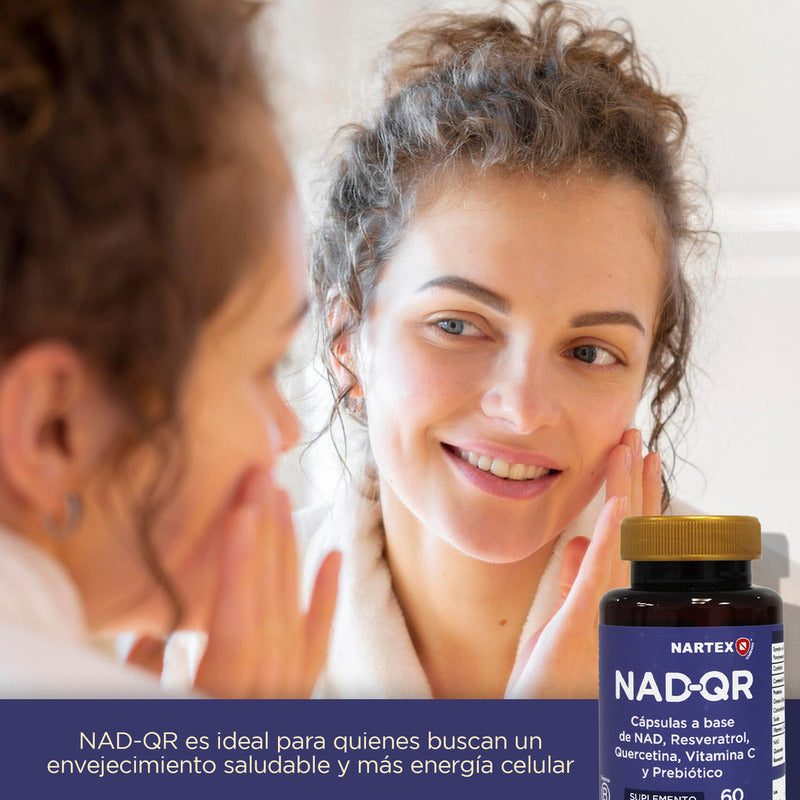 Nad+ Resveratrol, Vitamina C, Quercetina Y Prebióticos 60 Cápsulas 550mg Sin Sabor By Nartex Labs