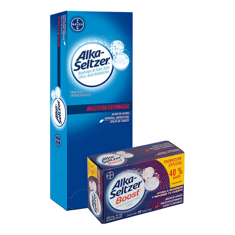 Pack Alka-seltzer 100tabs + Alka-seltzer Boost 10tabs