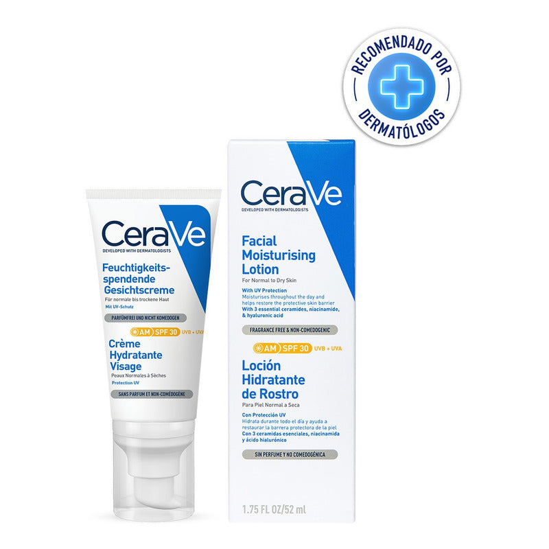 Cerave Loción Hidratante De Rostro Fps30 52ml Todo Tipo De Piel Día
