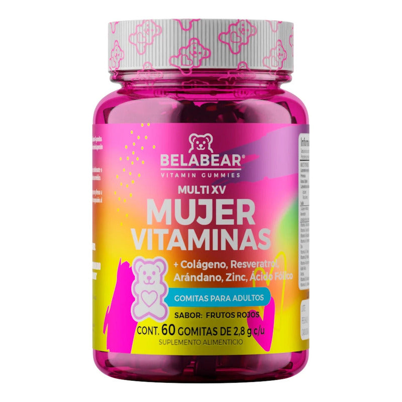 Solanum Multi Vitaminas Mujer Gomitas Sin Gluten Sabor Frutos Rojos 60pz