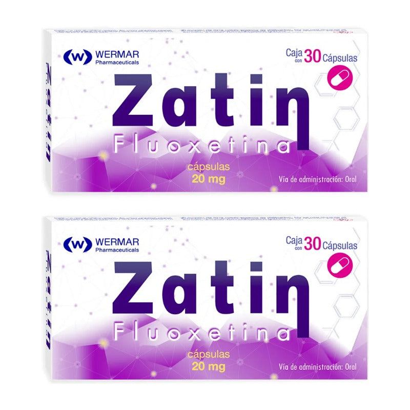 Dos Cajas De Fluoxetina Zatin 20mg 30 Capsulas Cu