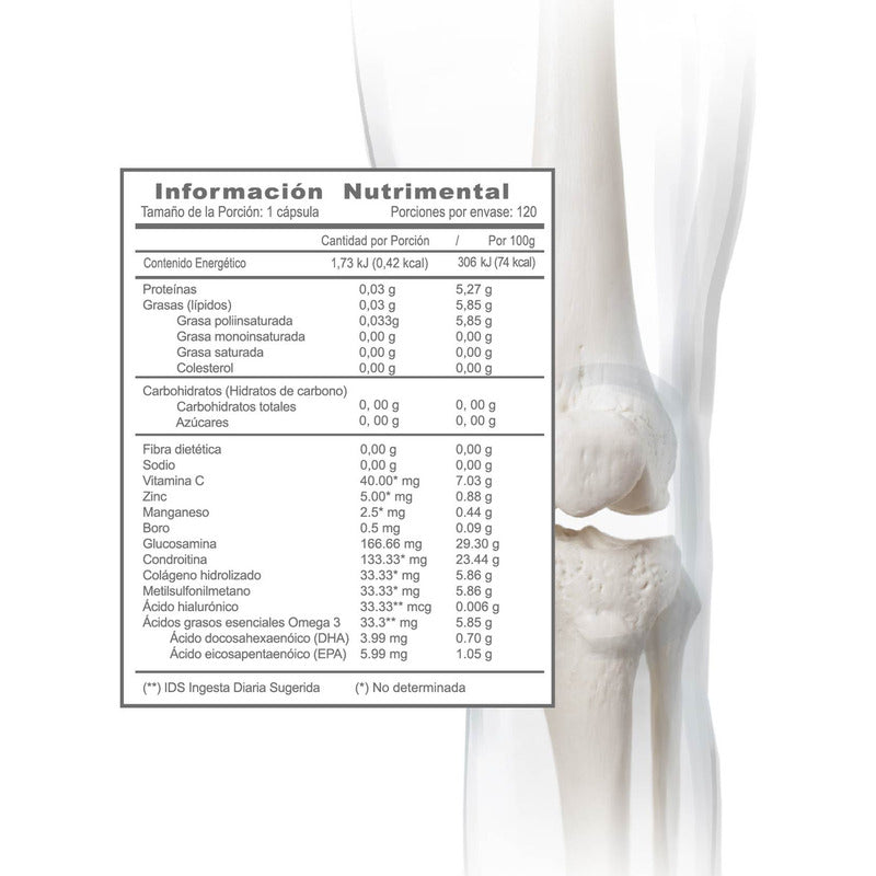Suplemento Olnatura Just Justfx Glucosamina Condroitina Con Ácido Hialurónico Y Colágeno 120 Cápsulas Sin Sabor