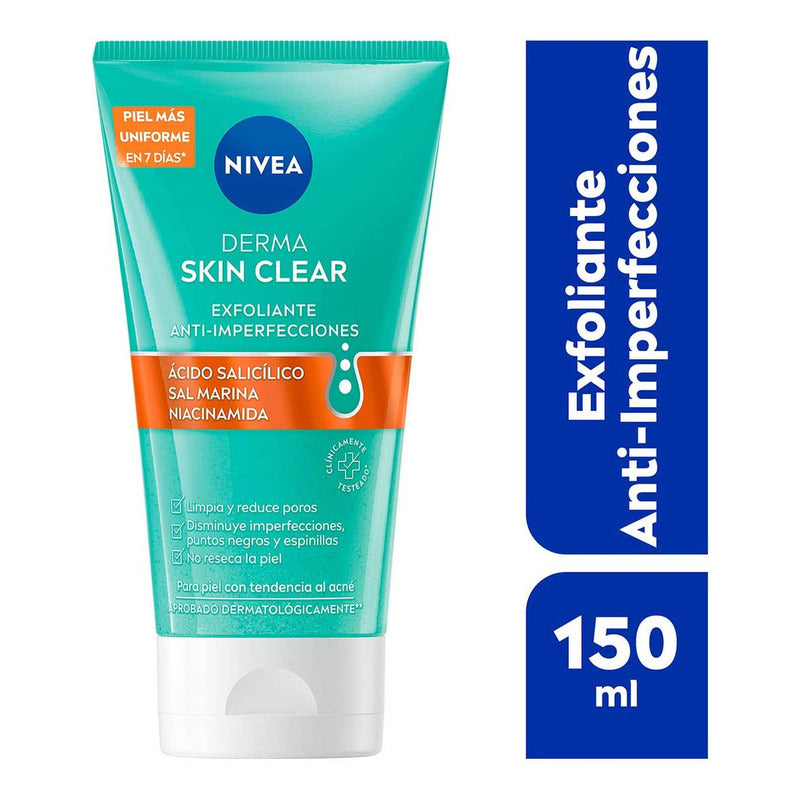 Nivea Derma Skin Clear Exfoliante 150 Ml Anti-imperfecciones Piel Grasa Día Y Noche