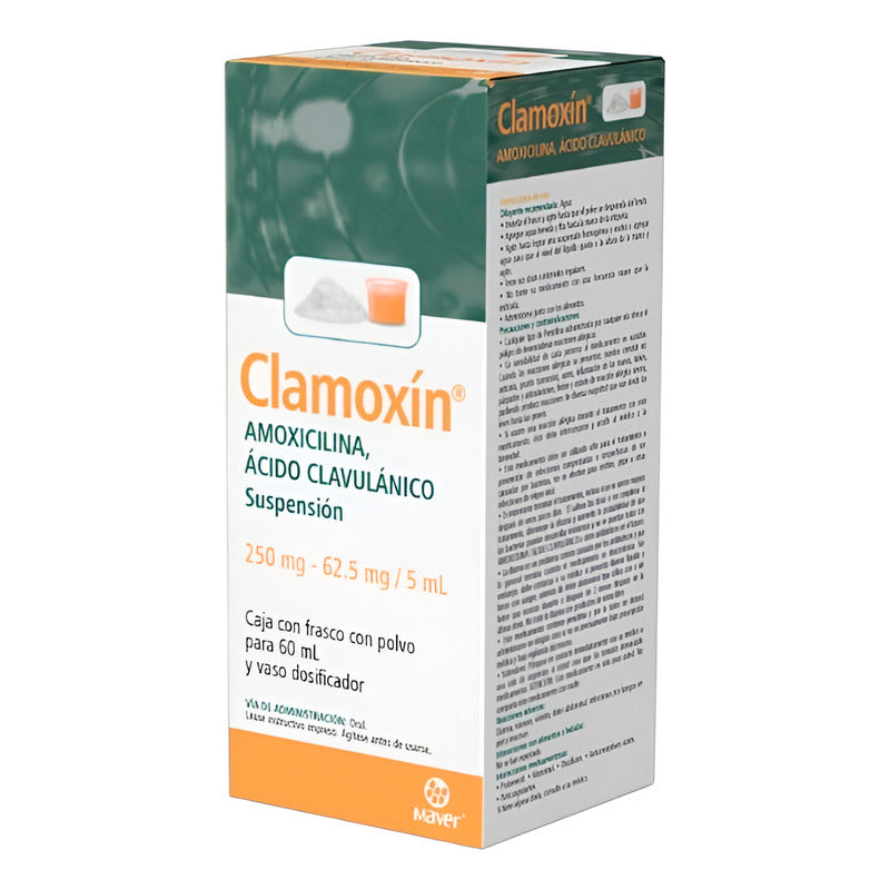 Clamoxin Amoxicilina 250/62.5mg/5ml/ Solucion 60 Ml