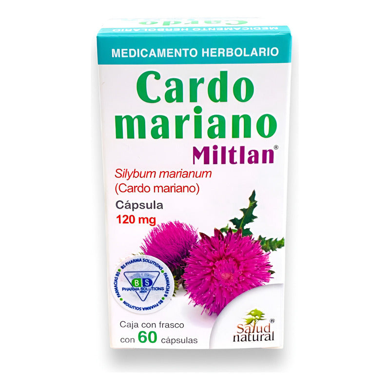 Cardo Mariano Puro Miltlan 60 Cápsulas 120mg 100% Natural Sabor Sin Sabor