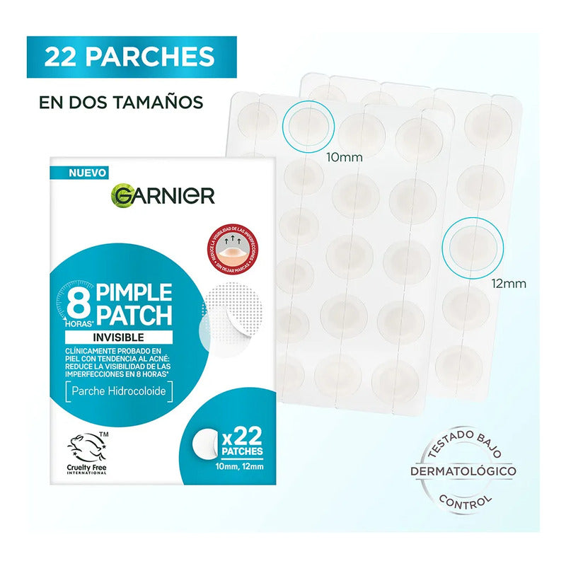 Garnier Pimple Patch Invisible 22 Pz Diferentes Tamaños - Todo Tipo De Piel - Día/noche