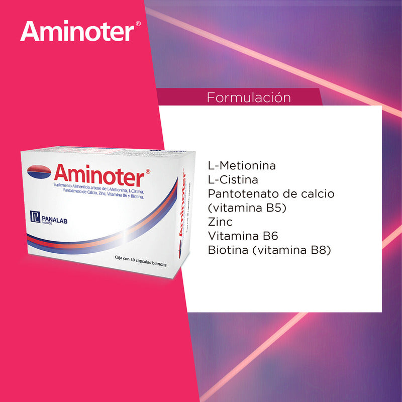Aminoter Cápsulas Caída De Cabello Fragilidad Capilar 30caps
