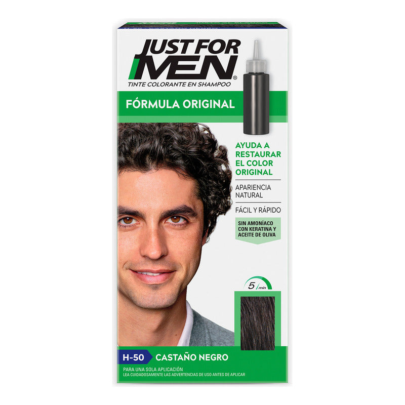 Tinte Just For Men Castaño Negro H-50 Fórmula Original