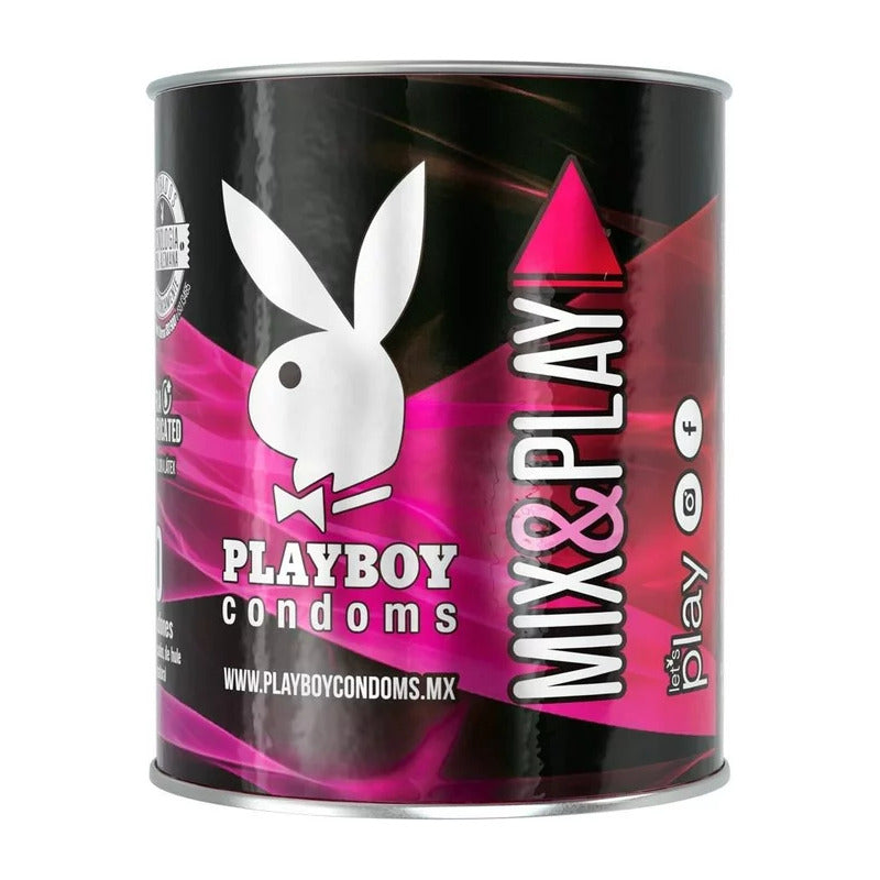 Condones De Látex Playboy Mix & Play Lata Con 10 Condones