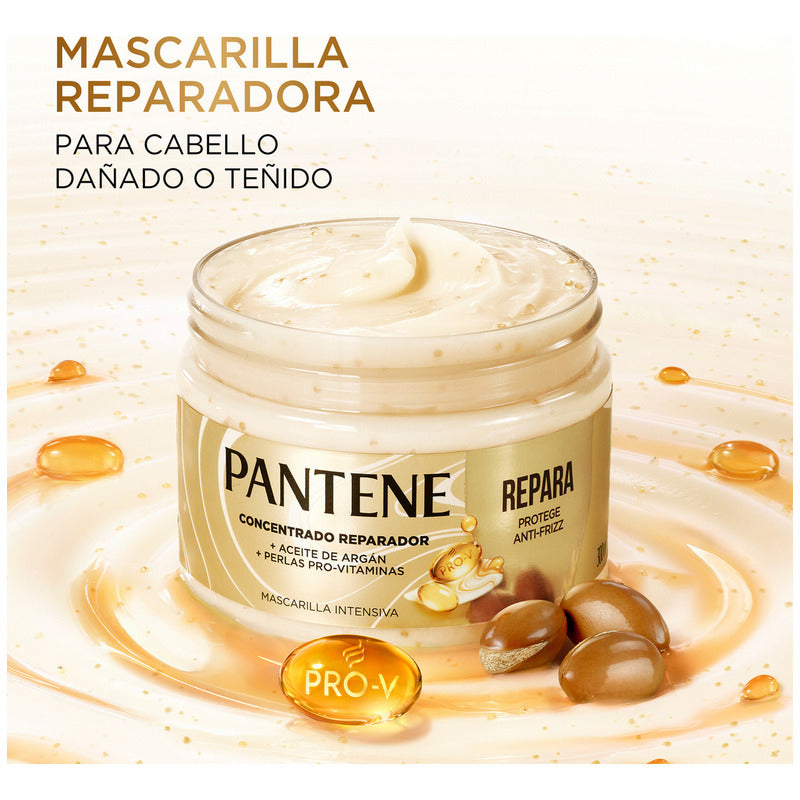 Mascarilla Para Cabello Pantene Repara, Protege Y Antifrizz Con Aceite De Argán 300 Ml
