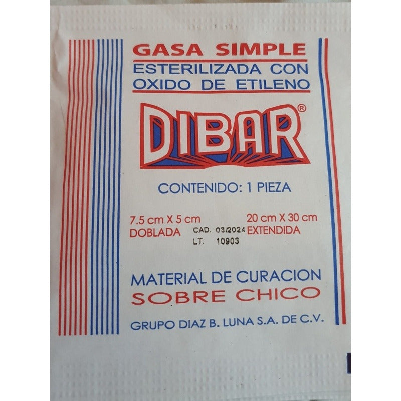Gasa Dibar 7.5x5cm Caja 100 Piezas