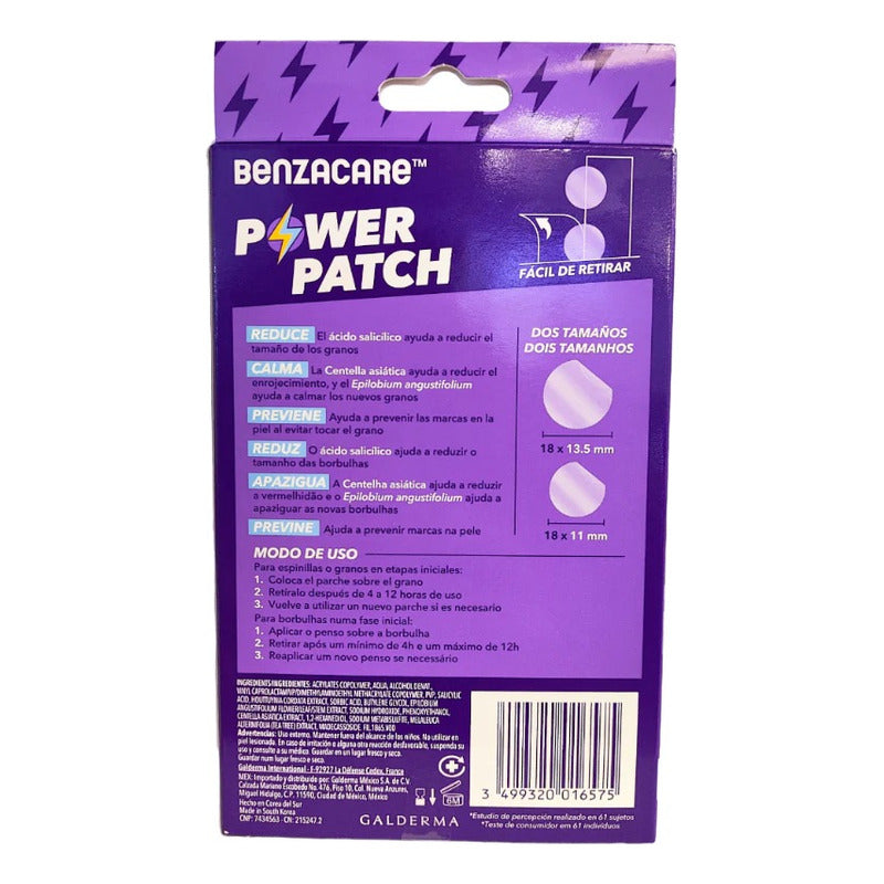 Benzacare Power Patch Parche Reduce Imperfecciones 36 Piezas Día/noche Todo Tipo De Piel