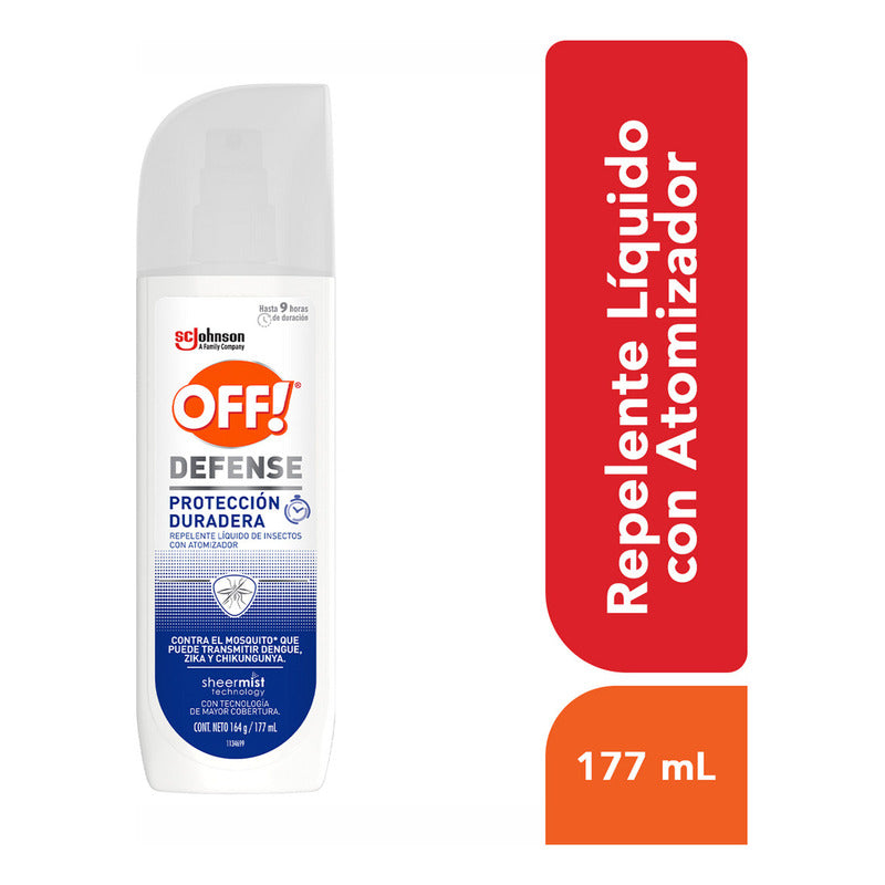 Repelente De Mosquitos En Spray Off! Defense, Protección Duradera, 117ml