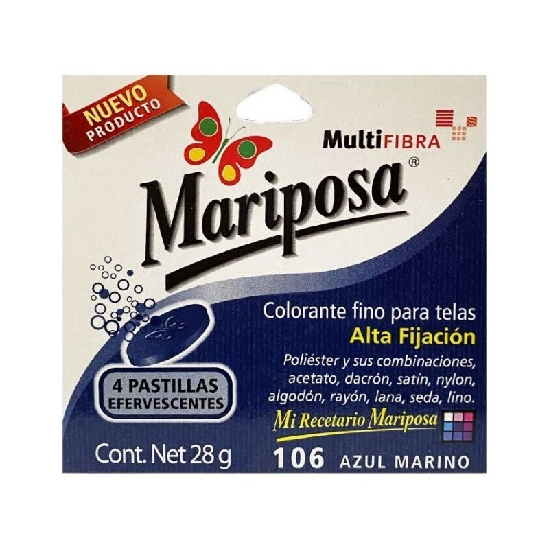 Colorante Para Telas Mariposa Pastilla Efervescente Colores