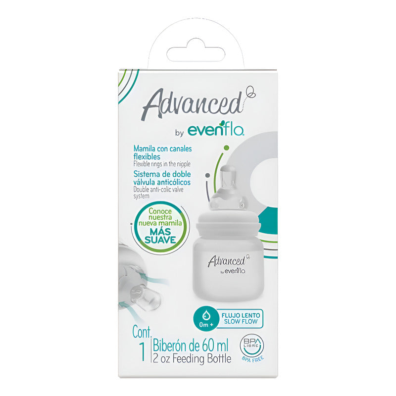 Evenflo Advance Biberon 60 Ml Con Canales Flexibles 60ml Blanco