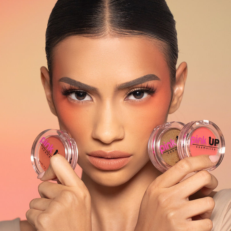 Pink Up, Rubor En Polvo, Larga Duración, Alta Pigmentación Tono Del Maquillaje Apricot