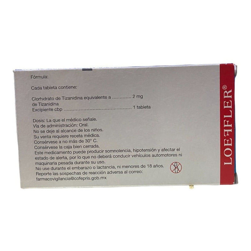Tizanidina Nadiamyr (generico De Sirdalud) 2mg 20 Tabletas
