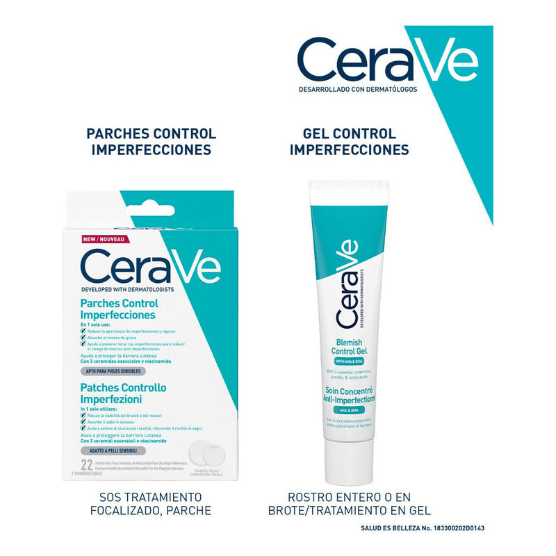 Cerave Parches Control Imperfeccion 22p Piel Tendencia Acné Todo Tipo De Piel Día/noche