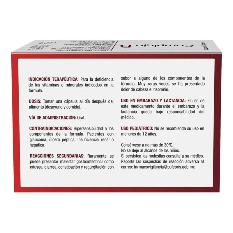 Tamilgentrin Complejo B Vitaminas Y Minerales 30 Cápsulas No
