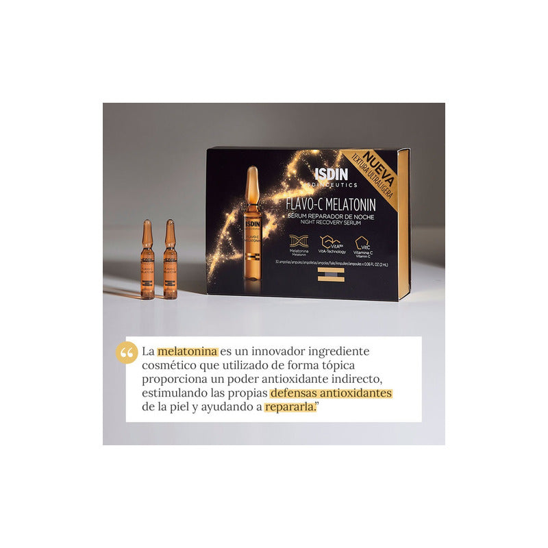 Isdinceutics Flavo-c Melatonin Ampolletas 10x2ml Todo Tipo De Piel