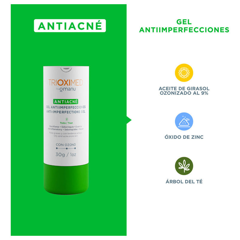 Trioximed Gel Antiimperfecciones, Controla Brotes En Piel Grasa, 30 G