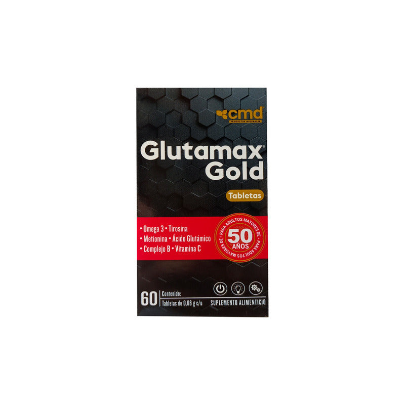 Glutamax Gold 60 Tabs .66g C/u Omega 3 Tirosina Metionina Ac Sabor Sin Sabor