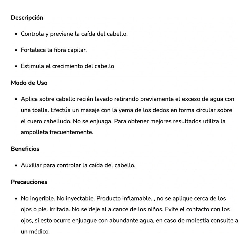 Xiomara Anticaída Ampolleta Capilar Loción Hidratante Acelera Crecimiento Unisex 12pzazx10ml