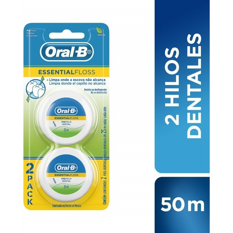 Duo Pack Oral-b Essential Floss Hilo Dental 25m Cu