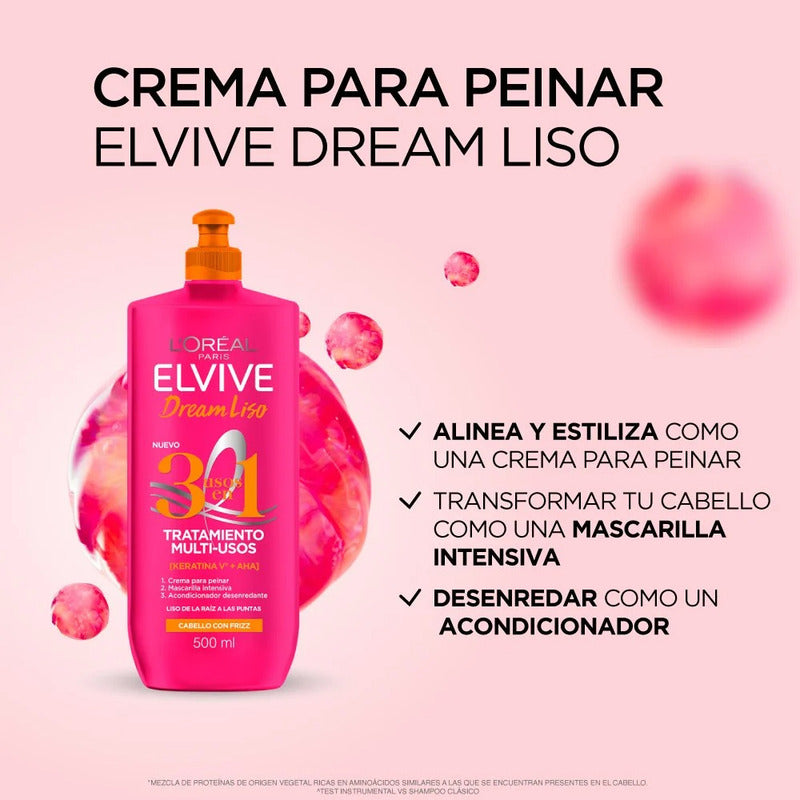 Elvive Dream Liso Tratamiento Multi-uso Cabello Frizz 500ml