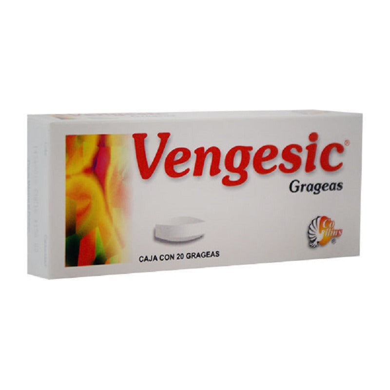 Vengesic Grageas 0,5 Mg/100 Mg/200 Mg, 20 Grageas - Productos Farmacéuticos Collins, S.a. De C.v.