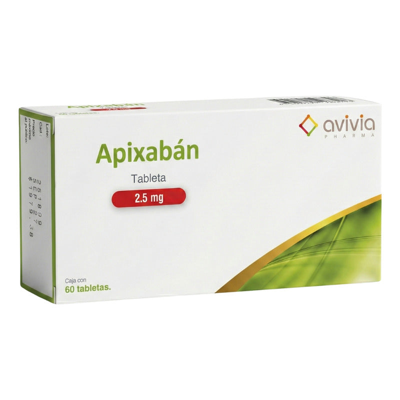 Apixabán 2.5 Mg Caja Con 60 Tabletas