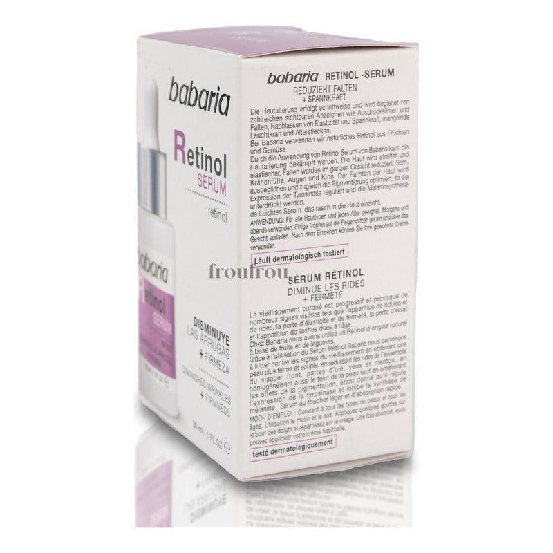 Babaria Sérum Facial Retinol Vegano Antiarrugas, Apto Para Todo Tipo De Piel, 30ml