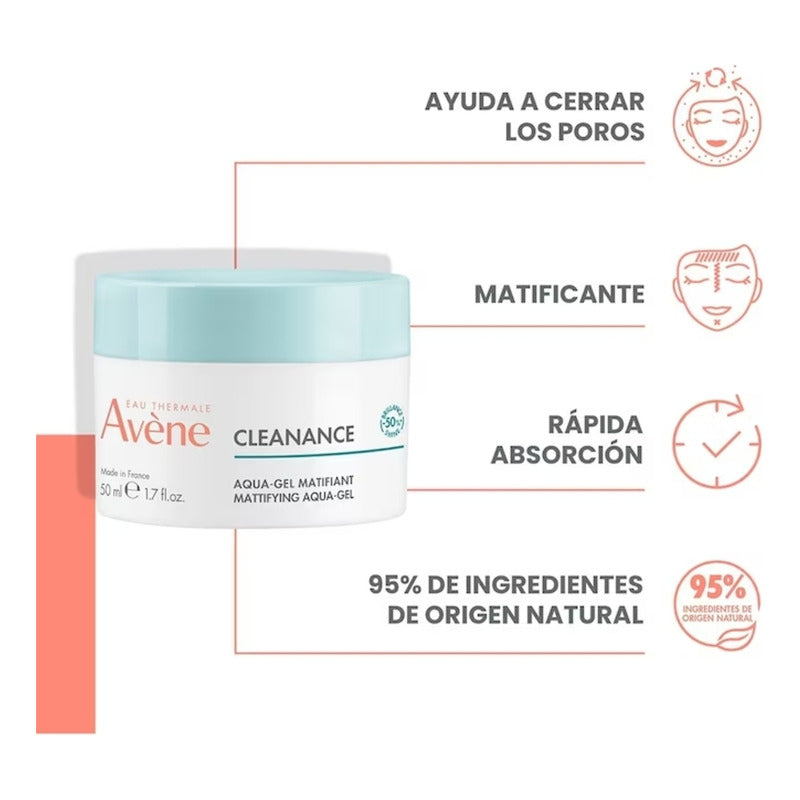 Aqua-gel Hidratante Matificante | Avene Cleanance 50ml Día/noche Sensible Con Imperfecciones