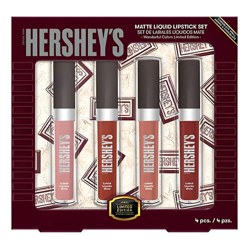 Pack X4 Labiales Liquid Lipstick Set Mate Hershey's