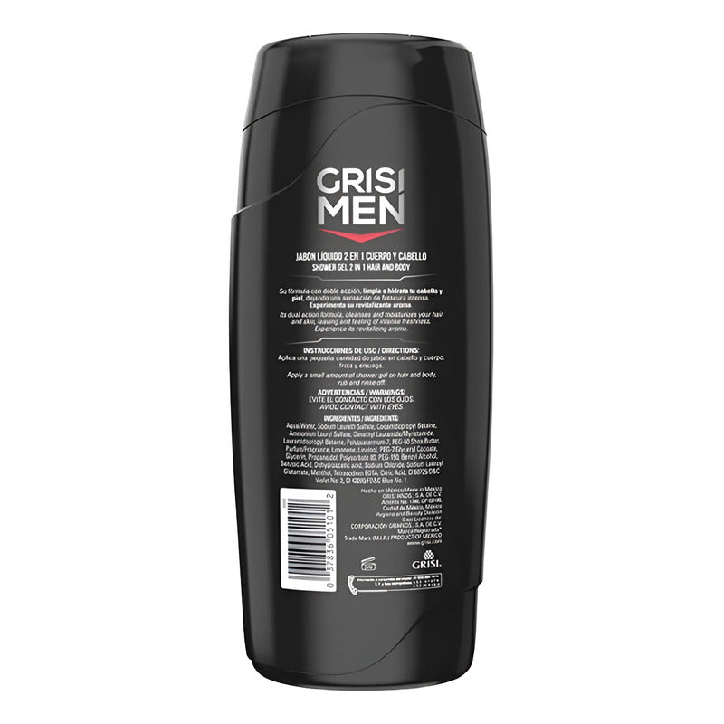 Jabón Liquido Grisi Men 2 En 1 Cabello Y Cuerpo 450ml