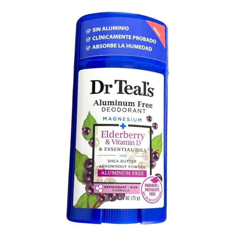 Dr Teals Antitranspirante Barra Elderberry Y Vitamina D 75g
