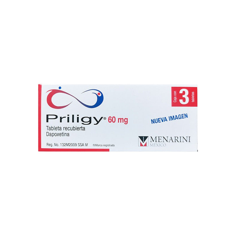 Priliigy Dapoxetina 60mg Caja Con 3 Tabletas