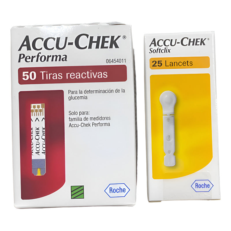 Kit Accu-chek Performa 50 Tiras Y 25 Lancetas Rojo