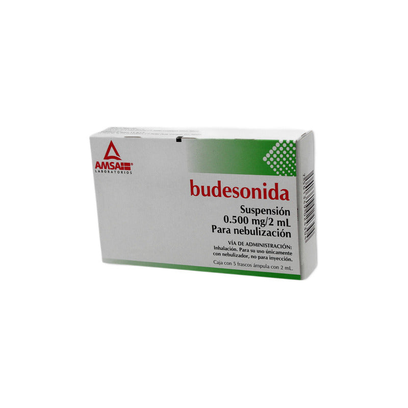 Budesonida Suspensión 0.500mg/2ml Nebulización 5 Ámpulas 2ml