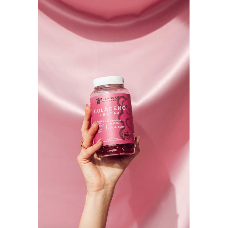 Belabear Colágeno + Biotina 100gomitas Fresa Solanum Sfn