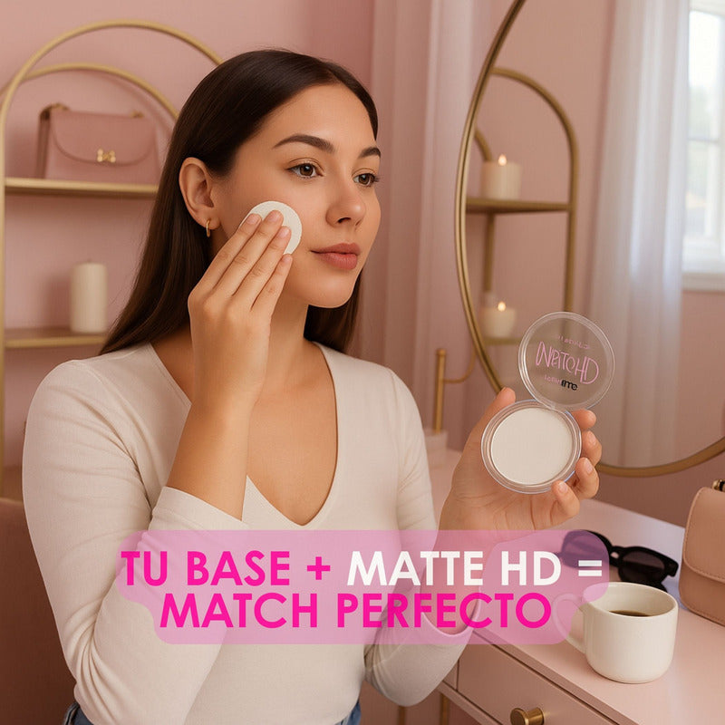 Pink Up, Polvo Compacto Hd, Matificante, Pieles Mixtas Color Transparente