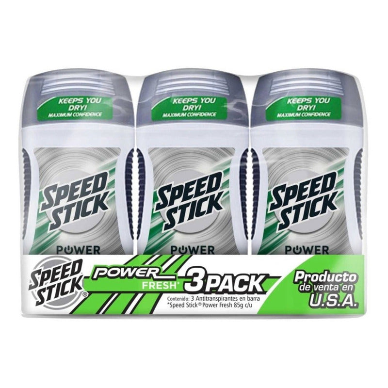 Pack 3 Desodorantes Speed Stick Power Fresh 85g Cu