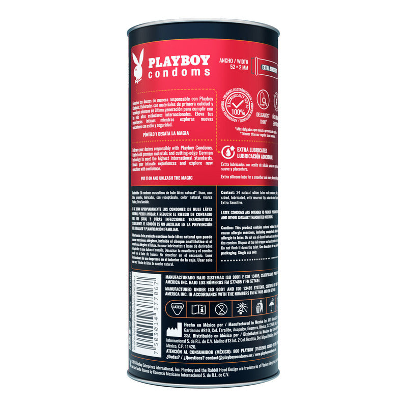 Playboy Lata De 24 Condones Extra Sensibles