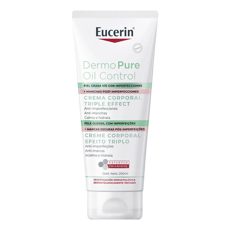 Eucerin Dermopure Triple Effect Crema Corporal, Piel Grasa E Imperfecciones, 200 Ml
