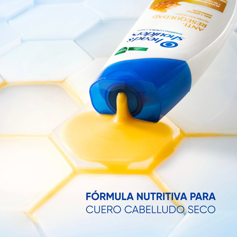 Shampoo Head & Shoulders Anti-resequedad Nutrición Diaria, Miel Aceites Y Esenciales 375 Ml
