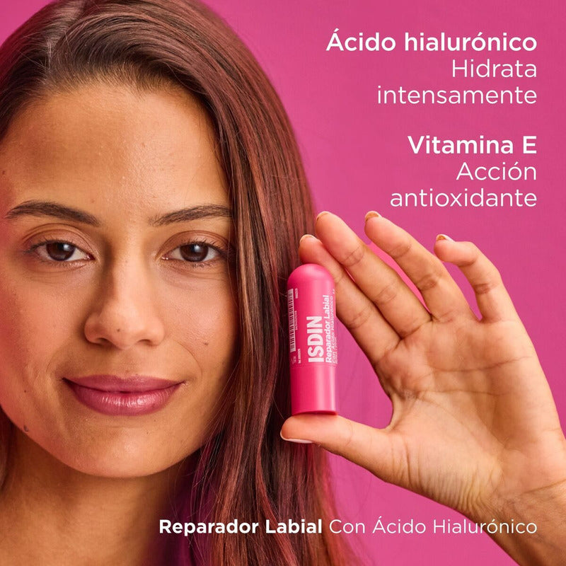 Isdin Reparador Labial Stick Rosa Con Ácido Hialurónico 4g